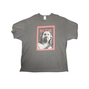 The Big Lebowski Dude Shirt Mens 2XL Gray Short Sleeve AAA Graphic Tee